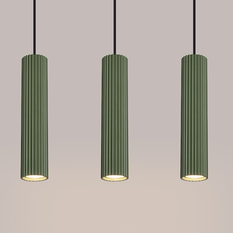 Lampa wisząca Karbon 3L zielona oliwka  - zdjęcie 6