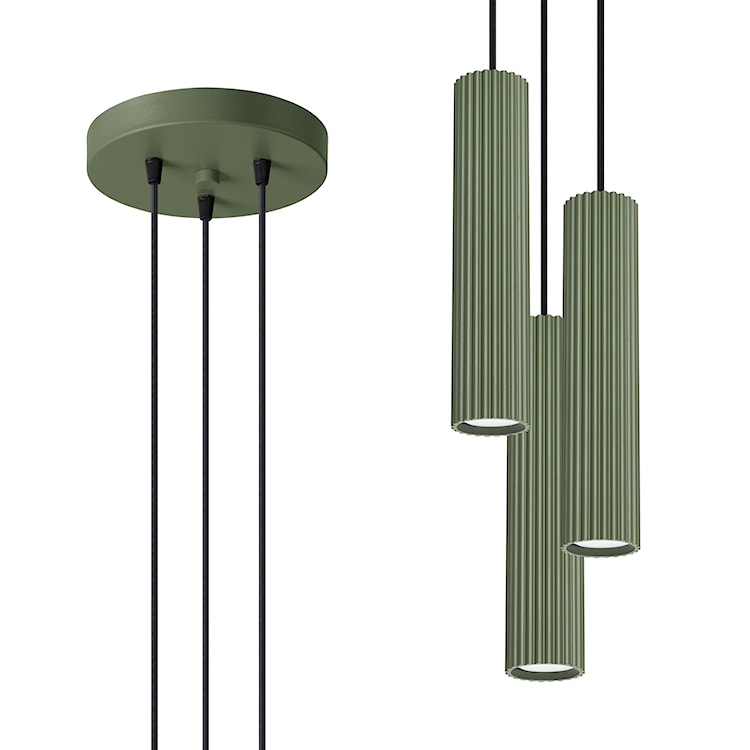 Lampa wisząca Karbon 3P zielona oliwka  - zdjęcie 4