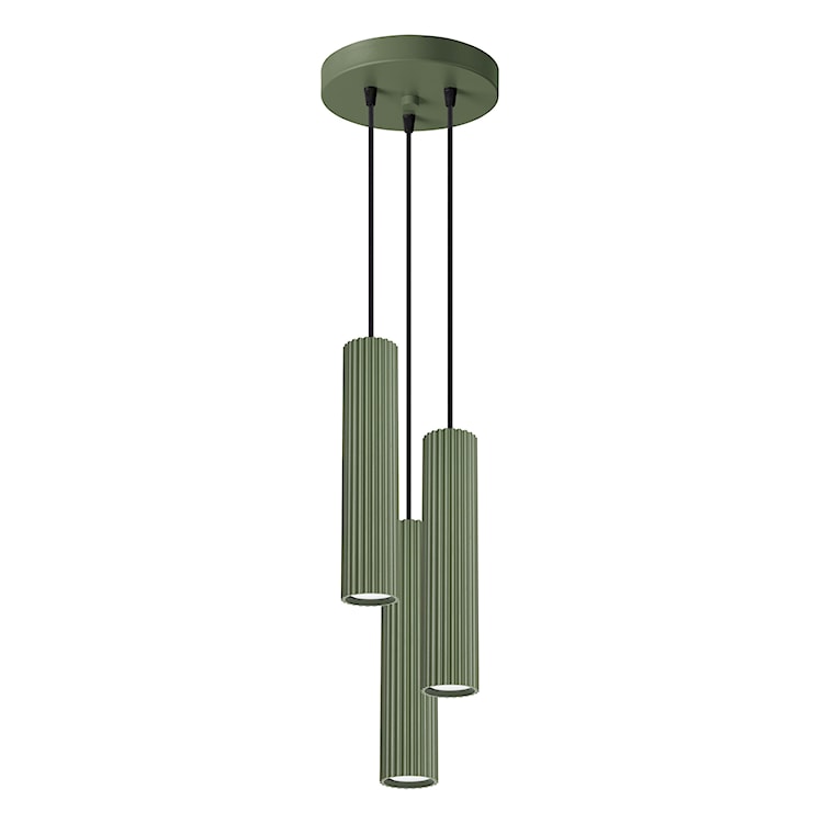 Lampa wisząca Karbon 3P zielona oliwka 