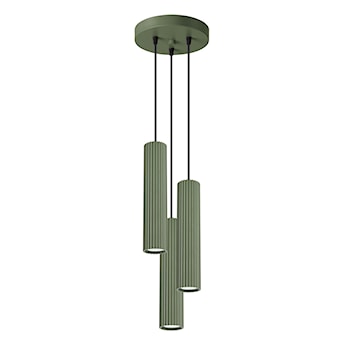 Lampa wisząca Karbon 3P zielona oliwka