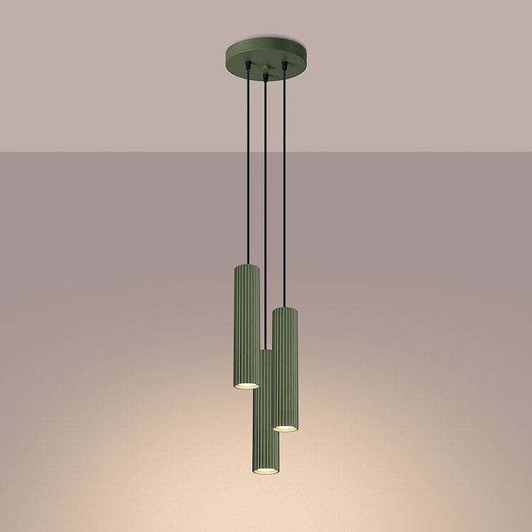 Lampa wisząca Karbon 3P zielona oliwka  - zdjęcie 6