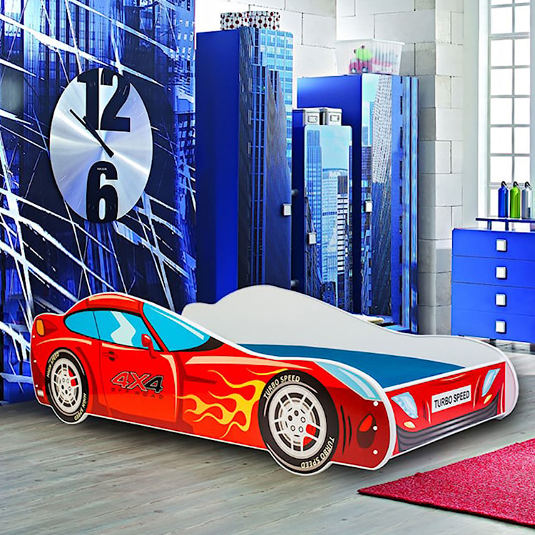 Łóżko dziecięce Skalat 140x70 cm w kształcie samochodu z LED  - zdjęcie 2