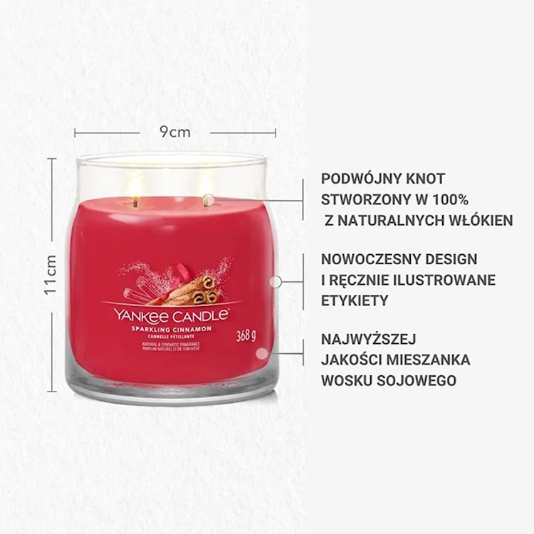 Świeca zapachowa Yankee Candle Sparkling Cinnamon 368 g  - zdjęcie 4