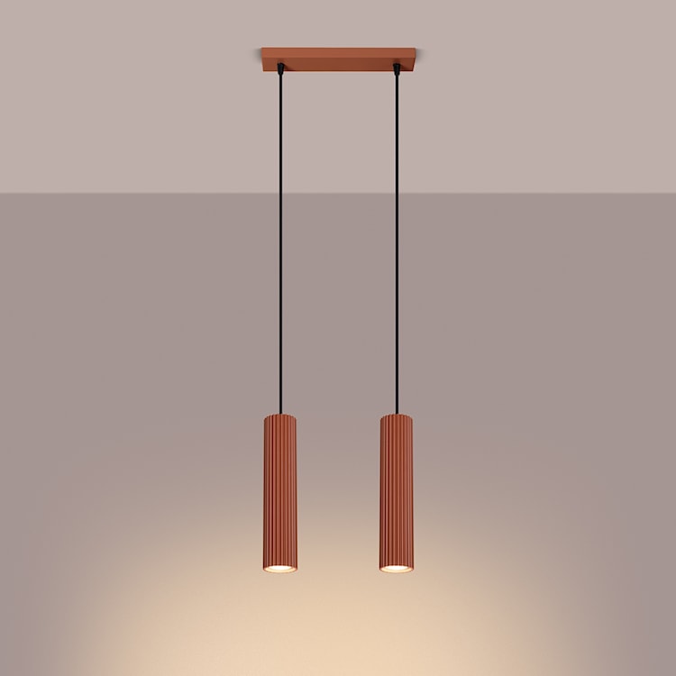 Lampa wisząca Karbon 2 ochra czerwona  - zdjęcie 4