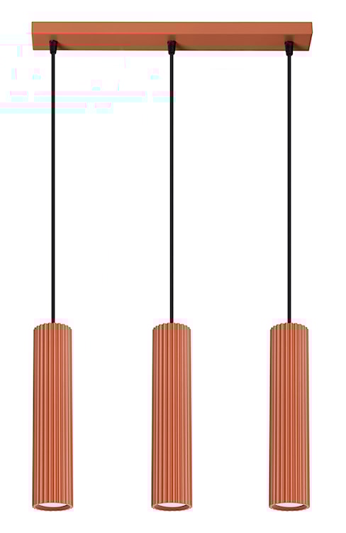 Lampa wisząca Karbon x3 ochra czerwona
