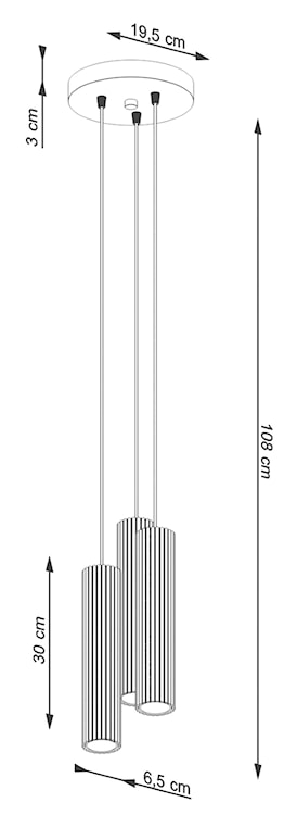 Lampa wisząca Karbon x3 ochra czerwona na okrągłej podsufitce  - zdjęcie 10