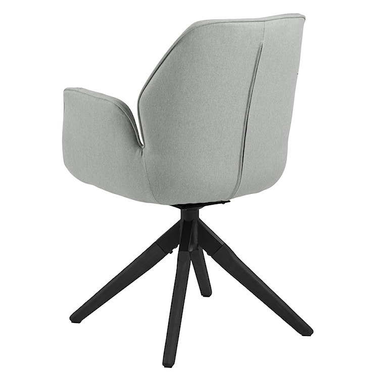 Krzesło tapicerowane z podłokietnikami Lorea z funkcją auto-return jasnoszare na czarnych nóżkach  - zdjęcie 3