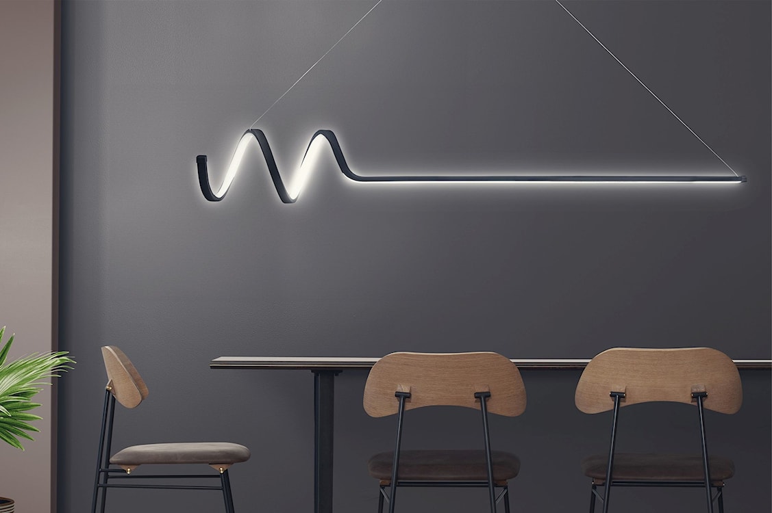 Lampa wisząca LED Herenssi długość 120 cm czarna  - zdjęcie 2