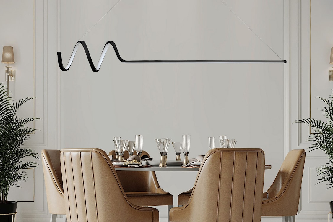 Lampa wisząca LED Herenssi długość 120 cm czarna  - zdjęcie 4