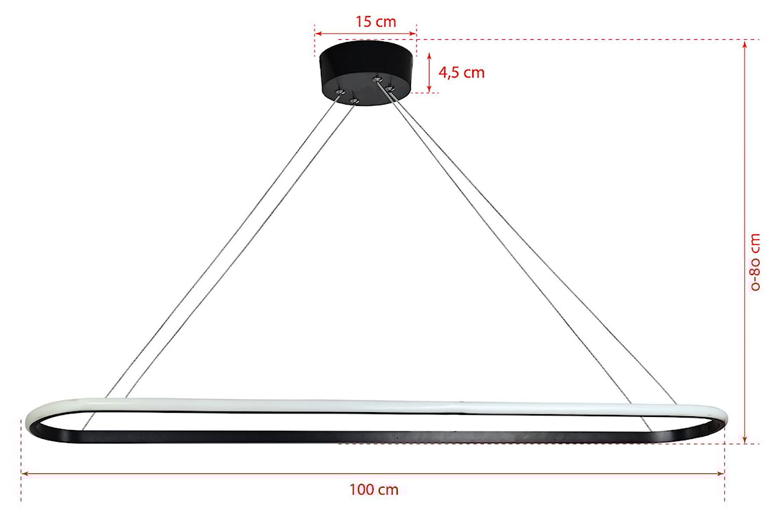 Lampa wisząca Spin LED czarny zimne światło  - zdjęcie 9