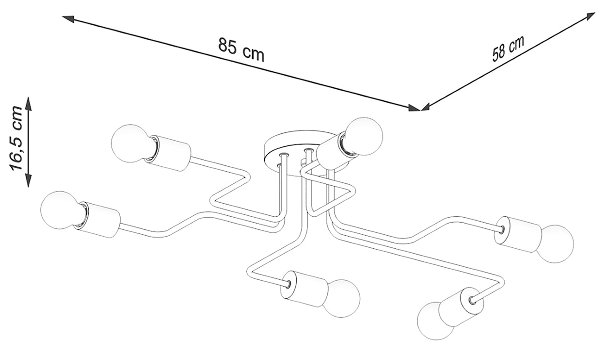 Lampa wisząca Timbo x6 czarna  - zdjęcie 10