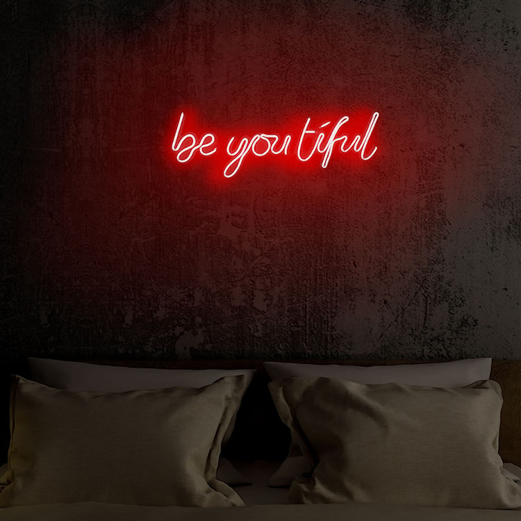 Neon na ścianę Letely z napisem BeYOUtiful czerwony  - zdjęcie 3