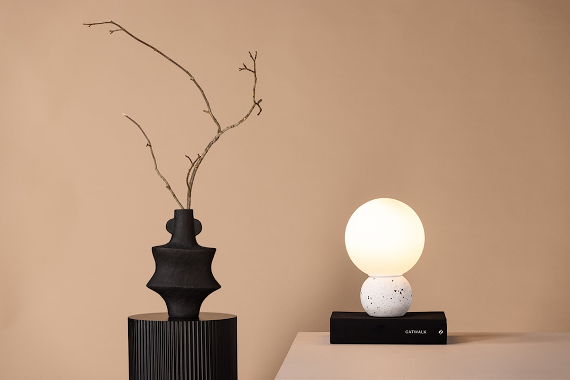 Lampa stołowa Metz 29 cm biała lastryko  - zdjęcie 2