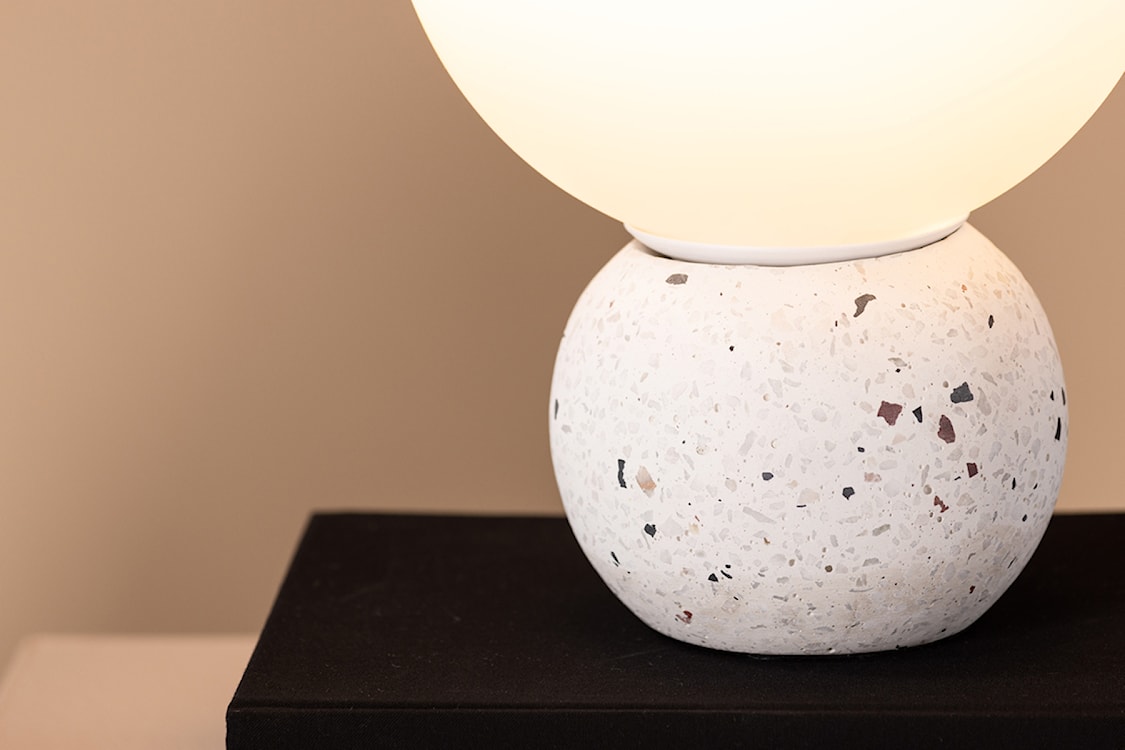 Lampa stołowa Metz 29 cm biała lastryko  - zdjęcie 3