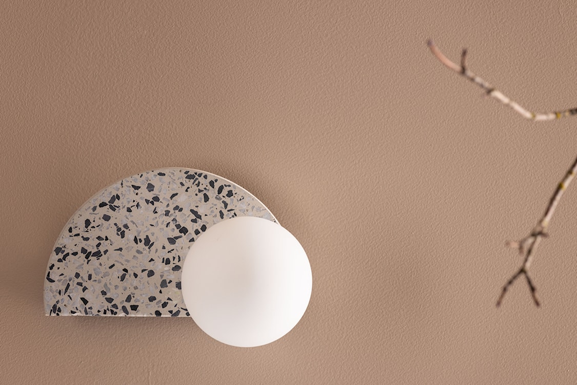 Lampa ścienna Abbeville 13 cm szara lastryko  - zdjęcie 2