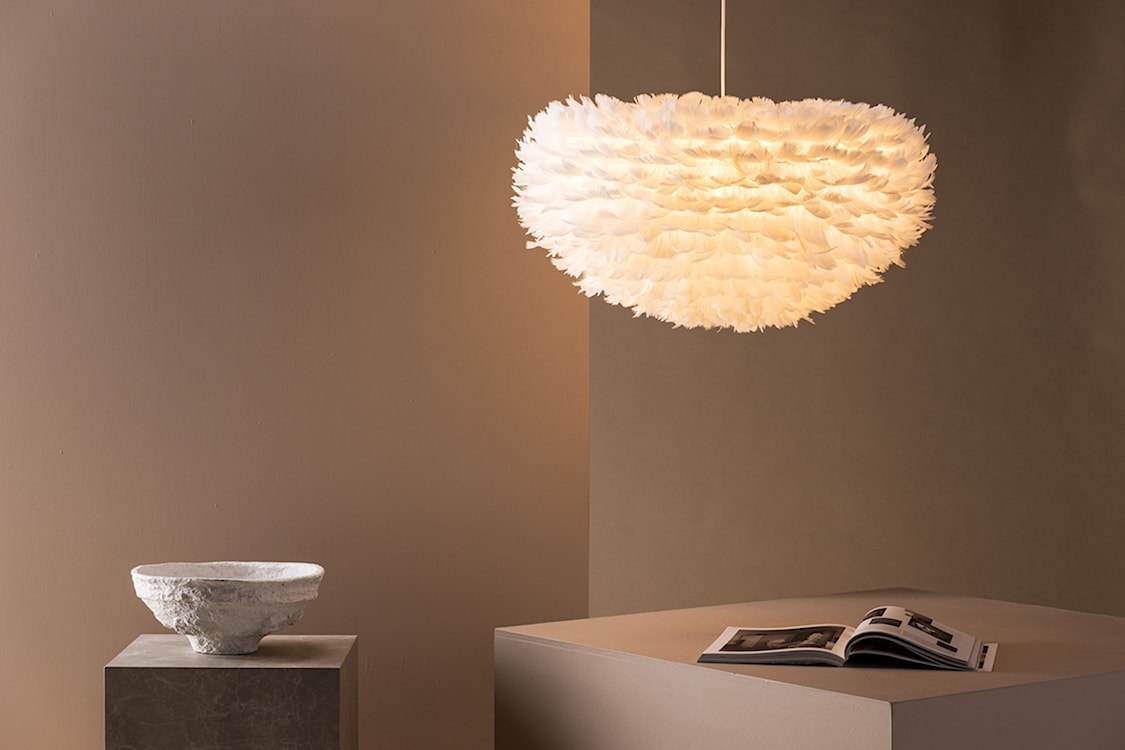 Lampa wisząca Nicola średnica 75 cm białe pióra  - zdjęcie 2