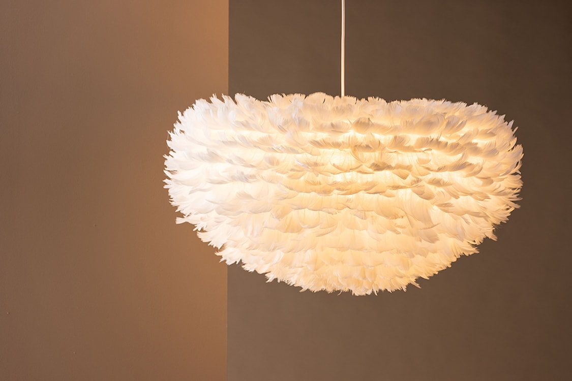 Lampa wisząca Nicola średnica 75 cm białe pióra  - zdjęcie 3