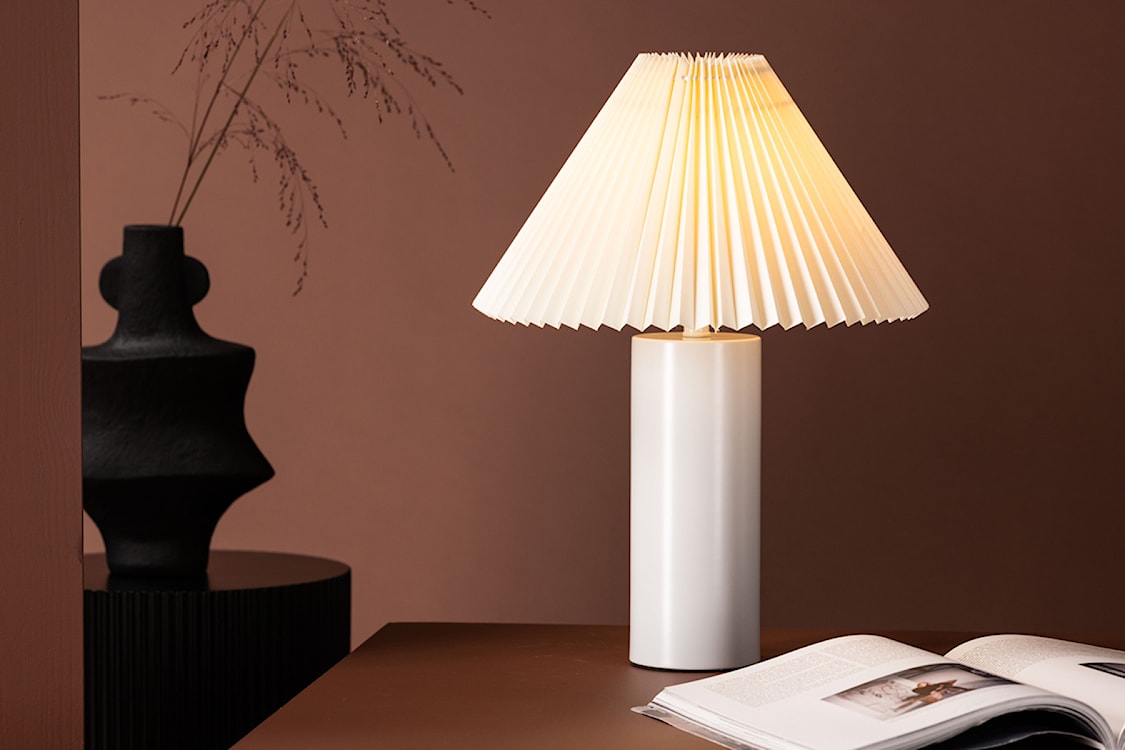 Lampa stołowa Largin 45 cm kremowa  - zdjęcie 2