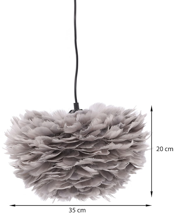 Lampa wisząca Nicola średnica 33 cm szare pióra  - zdjęcie 7