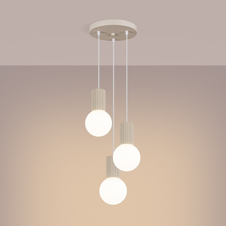 Lampa wisząca Halo 3P beżowa  - zdjęcie 5