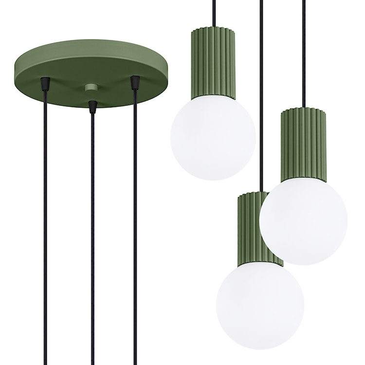 Lampa wisząca Halo 3P zielona oliwka  - zdjęcie 4