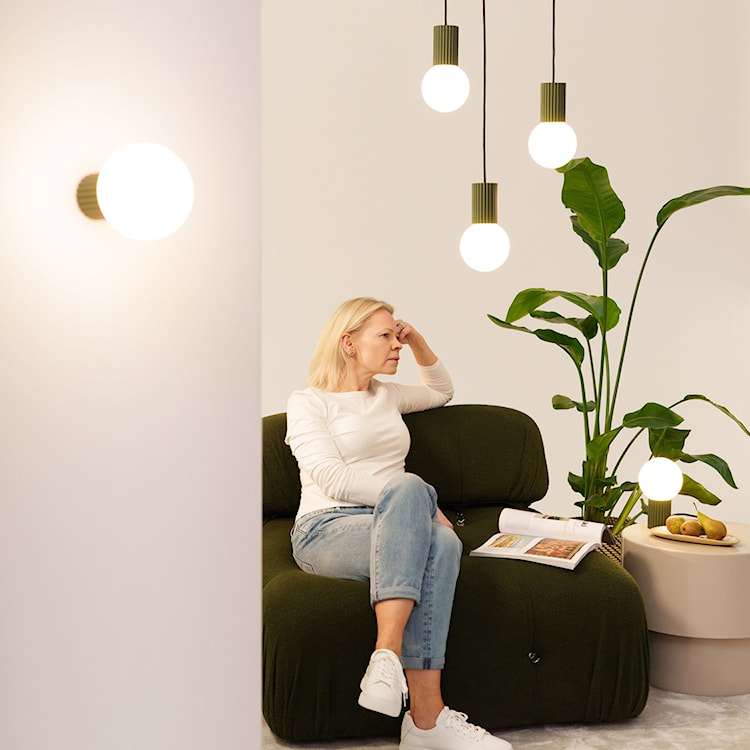 Lampa wisząca Halo 3P zielona oliwka  - zdjęcie 2