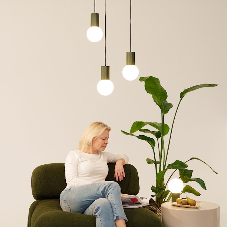 Lampa wisząca Halo 3P zielona oliwka  - zdjęcie 3