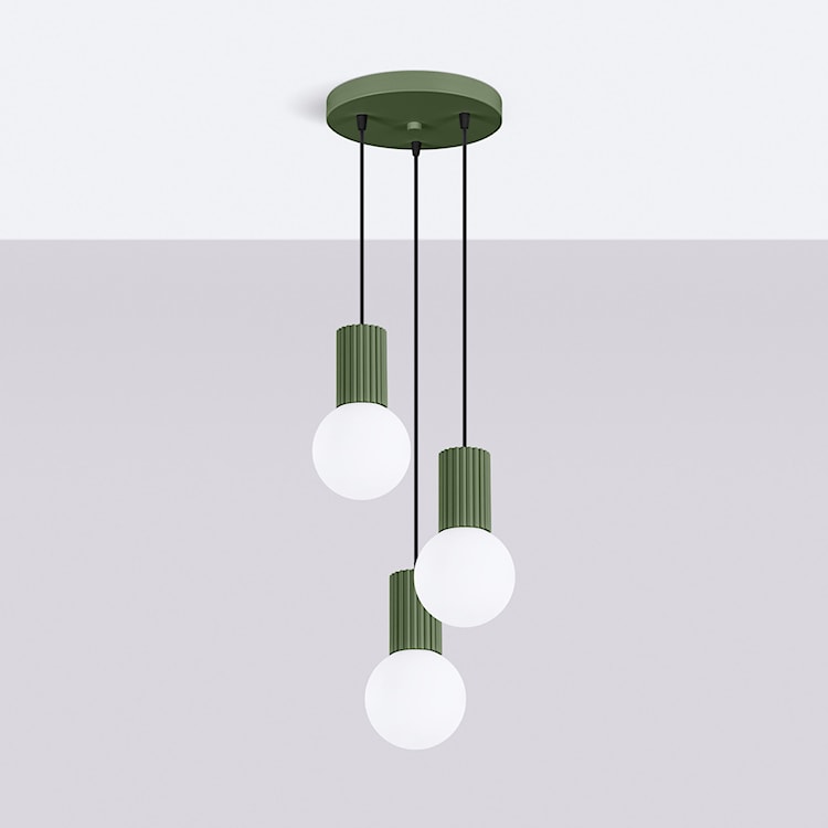 Lampa wisząca Halo 3P zielona oliwka  - zdjęcie 5