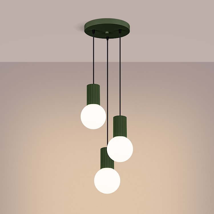 Lampa wisząca Halo 3P zielona oliwka  - zdjęcie 6