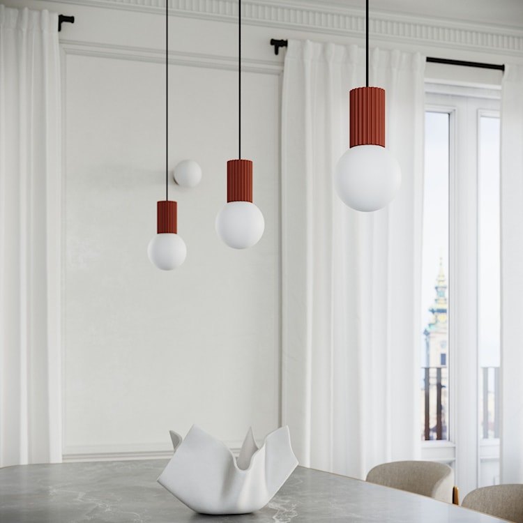 Lampa wisząca Halo 1 ochra czerwona  - zdjęcie 3