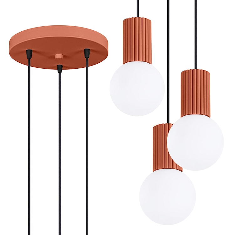 Lampa wisząca Halo 3P ochra czerwona  - zdjęcie 3