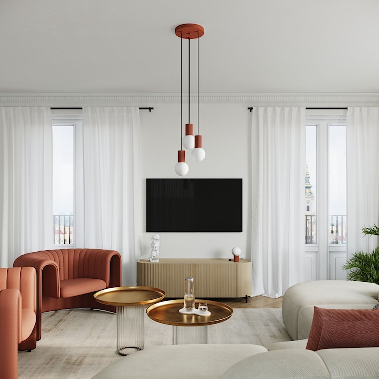 Lampa wisząca Halo 3P ochra czerwona  - zdjęcie 2