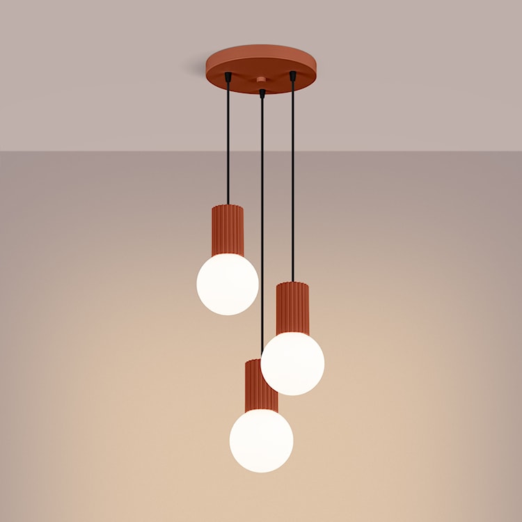 Lampa wisząca Halo 3P ochra czerwona  - zdjęcie 5
