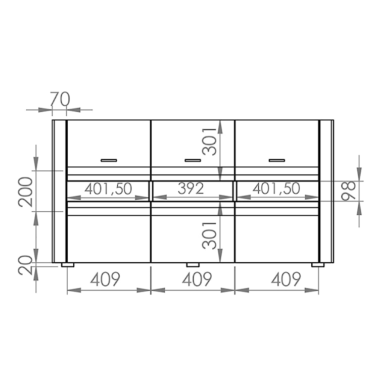 Komoda trzydrzwiowa Botten biała  - zdjęcie 7