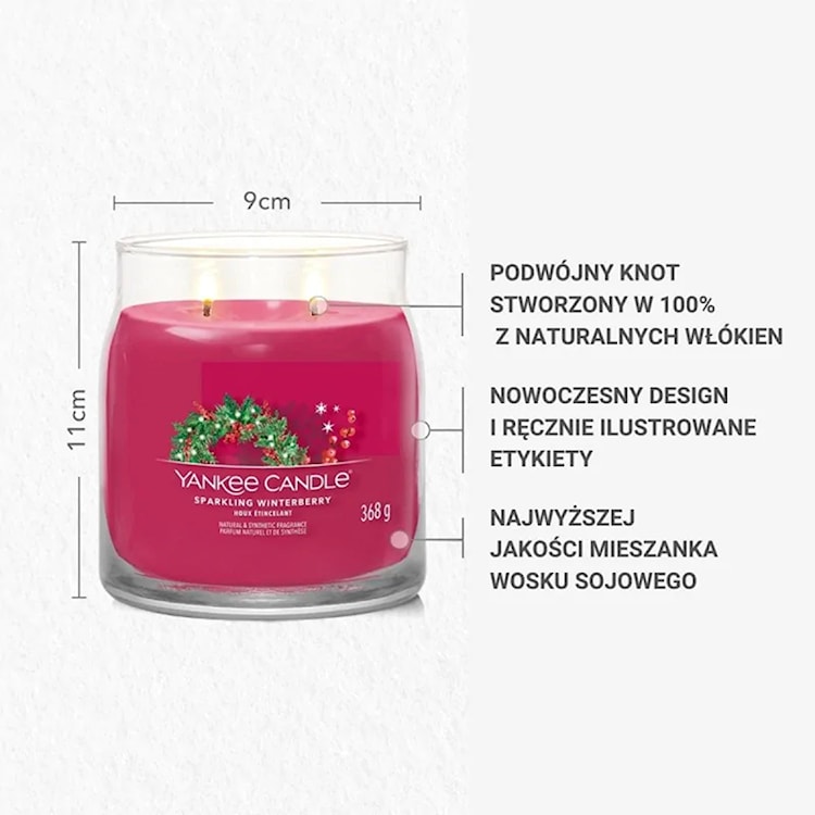 Świeca zapachowa Yankee Candle Sparkling Winterberry 368 g  - zdjęcie 4