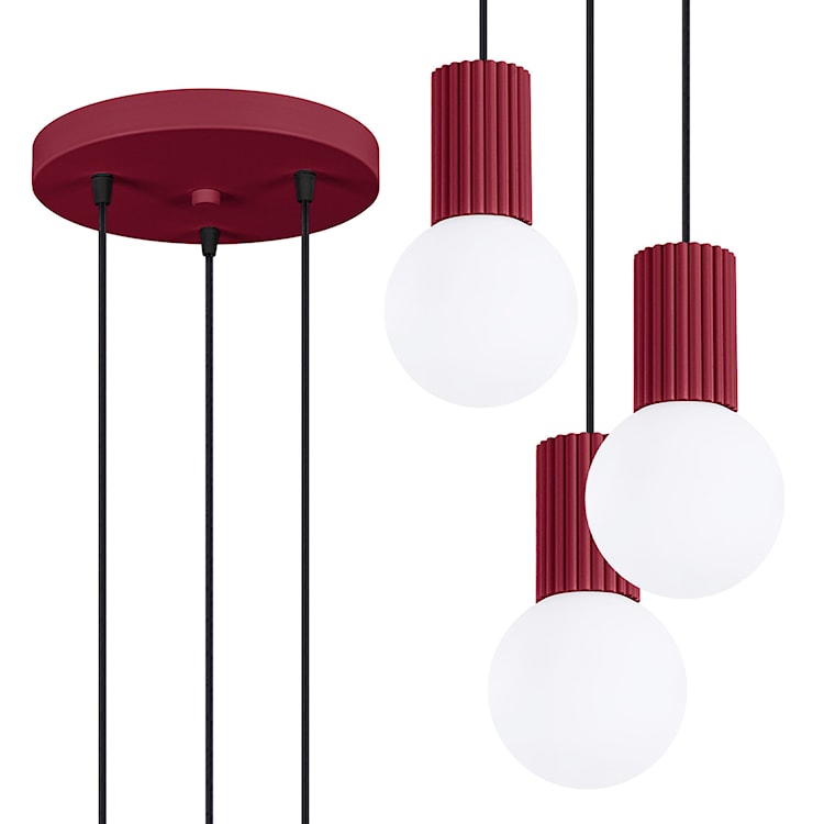 Lampa wisząca Halo 3P burgund  - zdjęcie 3
