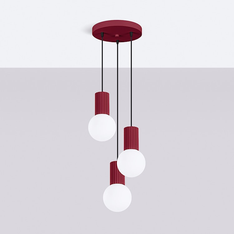 Lampa wisząca Halo 3P burgund  - zdjęcie 4