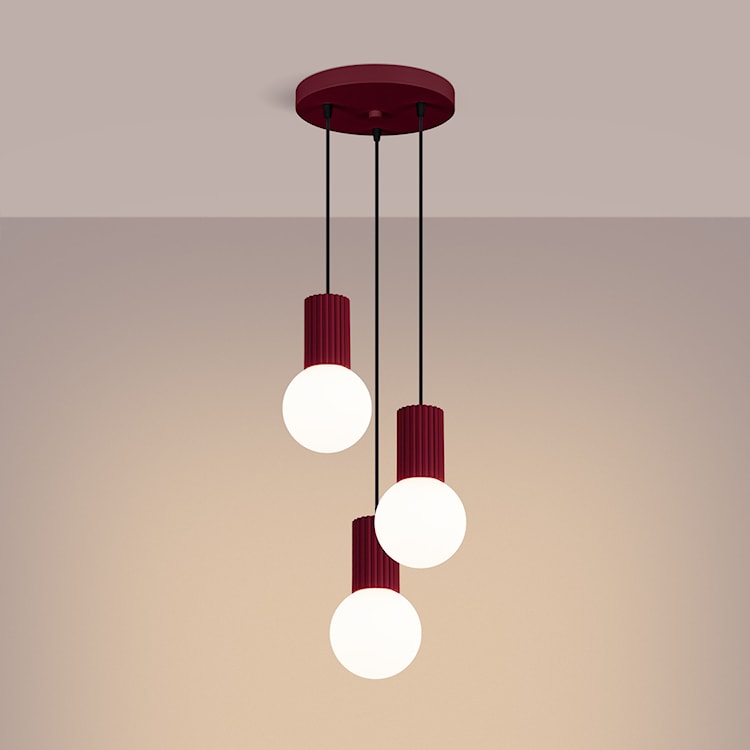 Lampa wisząca Halo 3P burgund  - zdjęcie 5
