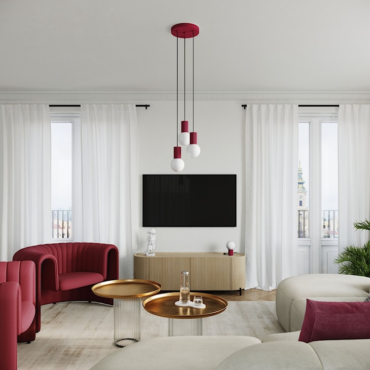 Lampa stołowa Halo burgund  - zdjęcie 2