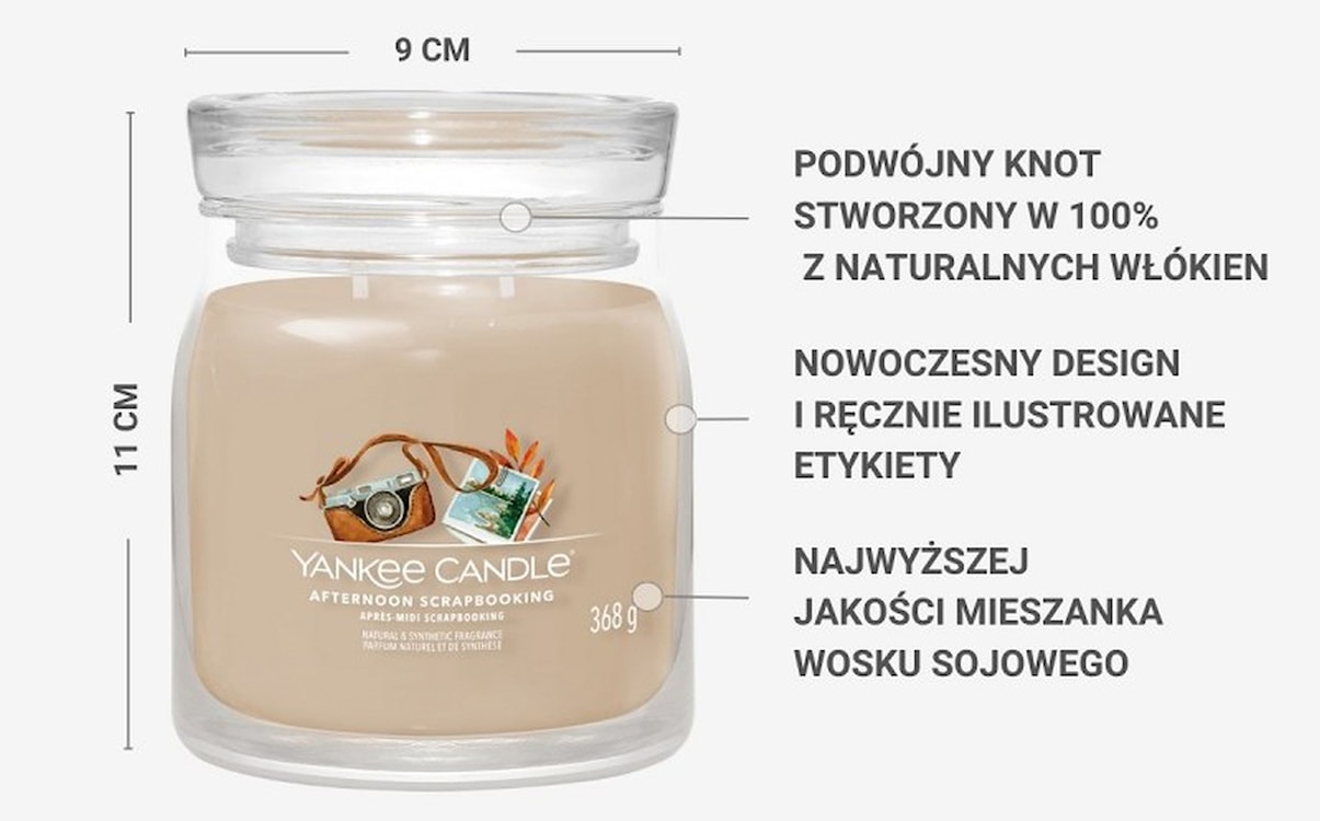 Świeca zapachowa Yankee Candle Afternoon Scrapbooking 368 g  - zdjęcie 6