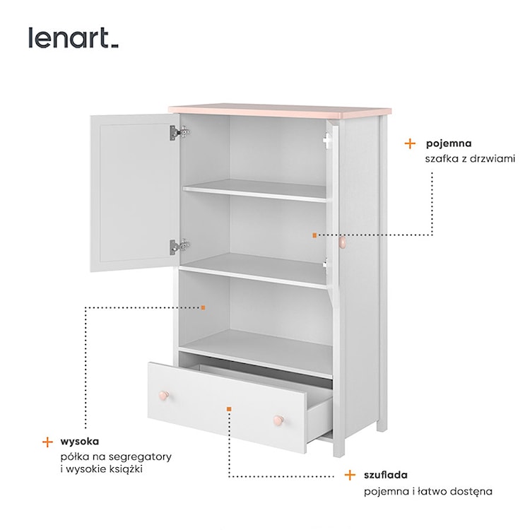 Komoda dziecięca Luna 131 cm z szufladą  - zdjęcie 4