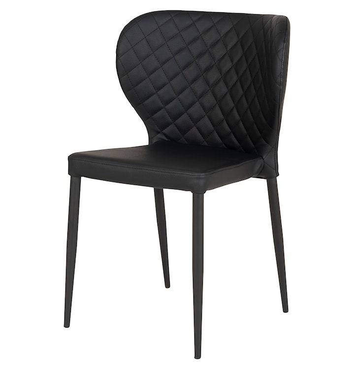 Krzesło tapicerowane Malited czarna ekoskóra 