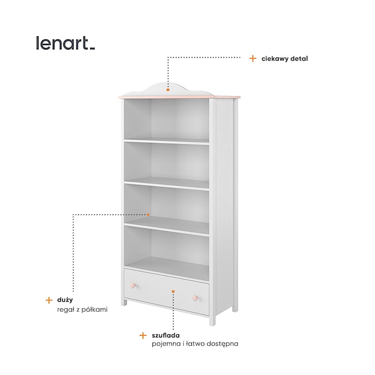 Regał dziecięcy Luna 171 cm z szufladą  - zdjęcie 4