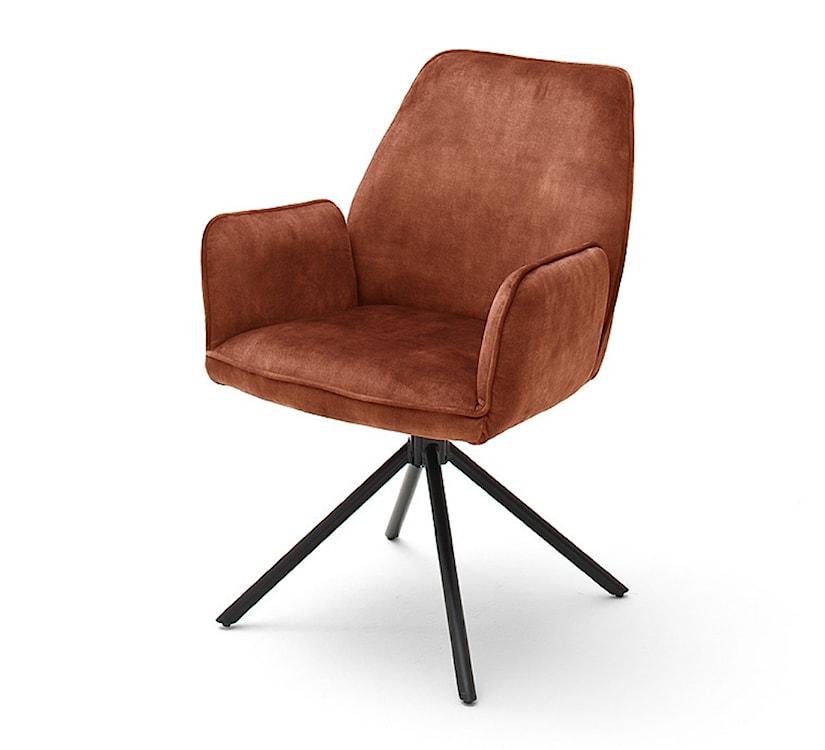 Krzesło z podłokietnikami Toryders obrotowe brązowy welur
