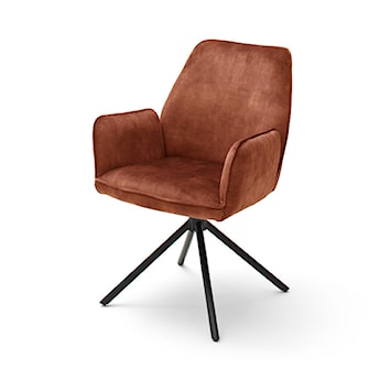 Krzesło z podłokietnikami Toryders obrotowe brązowy welur