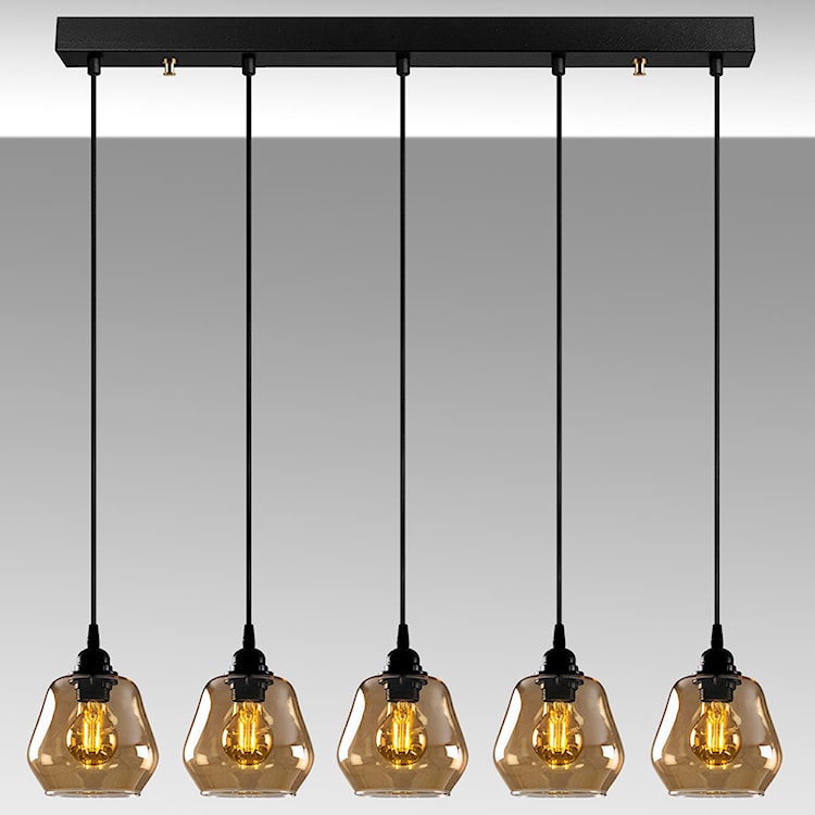 Lampa sufitowa Zelotti x5 85 cm czarna  - zdjęcie 5