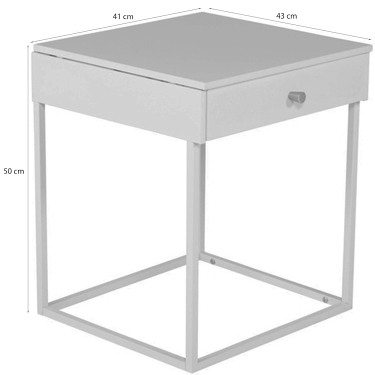 Szafka nocna Bakal z szufladą metalowa czarna  - zdjęcie 6