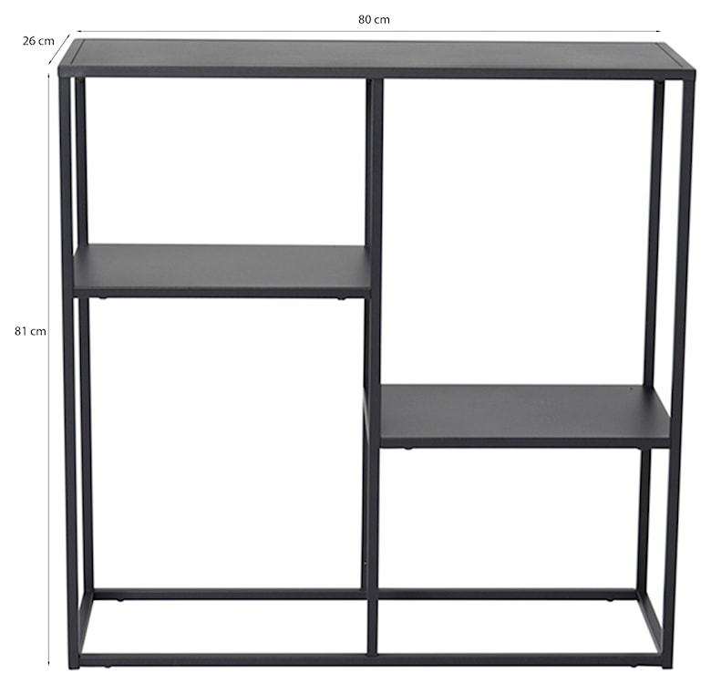 Regał niski Staal 81 cm czarny  - zdjęcie 5