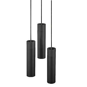 Lampa wisząca Tilo x3 czarna z drewnianym pierścieniem