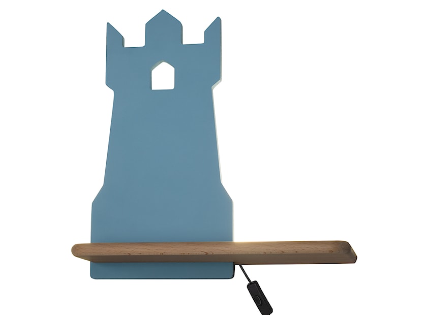 Kinkiet ścienny do pokoju dziecięcego Dreamie wieża z przewodem niebieski 